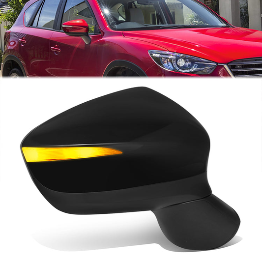 RETROVISOR MIRROR - OE STYLE - MAZDA CX-5 15-16 - WITH POWER WITH HEATED WITH SIGNAL - PASSENGER SIDE - PAINT TO MATCH - BLACK