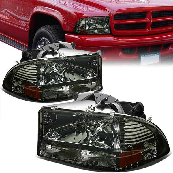 FAROS 97-04 DODGE DURANGO 2/4 DOOR - 1PC - SMOKE HOUSING / AMBER CORNER - 9007 LOW BEAM / HIGH BEAM