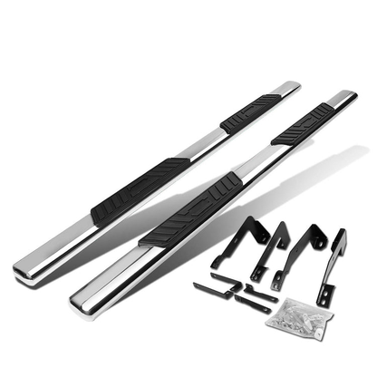 ESTRIBOS 5" - OVAL - STRAIGHT - 02-08 DODGE RAM 1500 / 03-09 RAM 2500, 3500 - QUAD CAB - SILVER