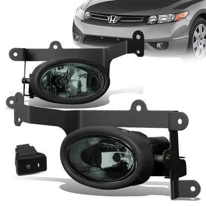 FAROS DE NIEBLA 06-08 HONDA CIVIC 2-DOOR - W/ SWITCH - H11 BULB - SMOKE