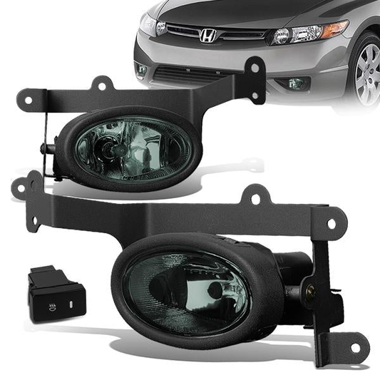 FAROS DE NIEBLA 06-08 HONDA CIVIC 2-DOOR - W/ SWITCH - H11 BULB - SMOKE