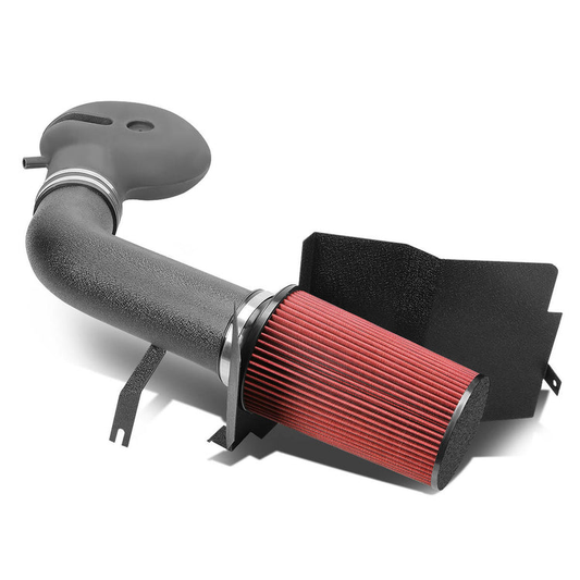 FILTRO DE AIRE ALTO FLUJO HEAT SHIELD - 97-99 DODGE DAKOTA V8 / 98-99 DURANGO V8 - ALUMINUM PIPING - WRINKLE FINISH - BLACK