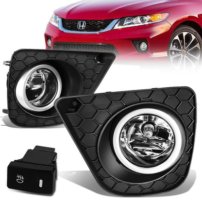 FAROS DE NIEBLA 13-15 HONDA ACCORD COUPE 2-DR - WITH SWITCH, BEZEL - H11 BULB - CHROME / CLEAR