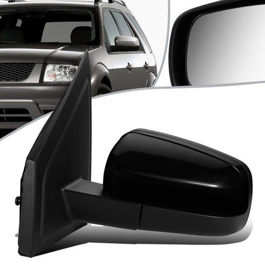 RETROVISOR MIRROR - OEM - 04-07 FORD FREESTYLE - POWERED - HEATED - W/ MEMORY - W/ PUDDLE LIGHT - FOLDING - BLACK MATERIAL - LEFT