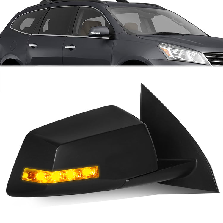 RETROVISOR MIRROR - OE STYLE - CHEVROLET TRAVERSE 13-17 - GMC ACADIA 13-16 - GMC ACADIA LIMITED 17 - WITH POWER WITH HEATED WITH SIGNAL WITH BLIND SPOT WITH MEMORY - PASSENGER SIDE - PAINT TO MATCH - BLACK