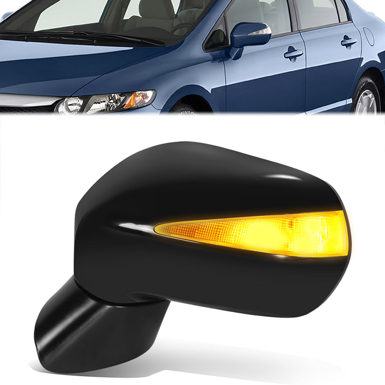 RETROVISOR MIRROR - OE STYLE - HONDA CIVIC 06-11 - WITH POWER - DRIVER SIDE - PAINT TO MATCH - BLACK