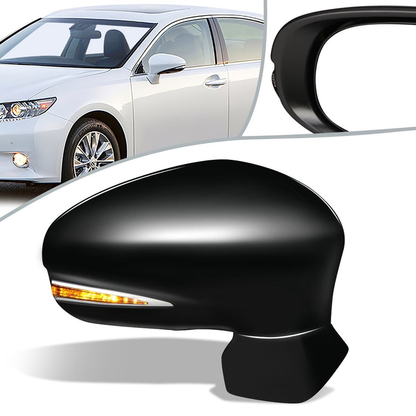 RETROVISOR MIRROR - OEM - 13-15 LEXUS ES350, ES300H - POWERED - HEATED - W/ SIGNAL LIGHT - W/ PUDDLE LIGHT - FOLDING - BLACK MATERIAL - RIGHT