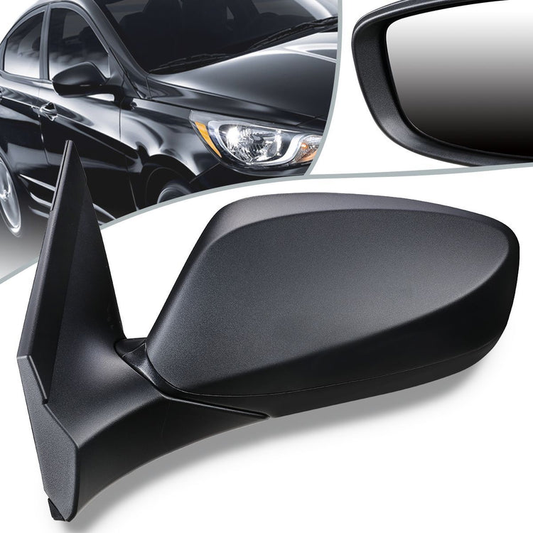RETROVISOR MIRROR - OEM - 12-17 HYUNDAI ACCENT - POWERED - TEXTURED - BLACK - LEFT