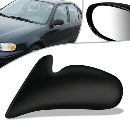 RETROVISOR MIRROR - OEM - 98-02 GEO PRIZM - POWERED - BLACK MATERIAL - LEFT