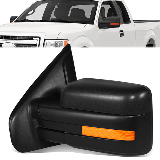RETROVISOR MIRROR - OE STYLE - FORD F-150 11-14 - WITH POWER WITH HEATED WITH SIGNAL WITH BLIND SPOT MIRROR - DRIVER SIDE - PAINT TO MATCH - BLACK
