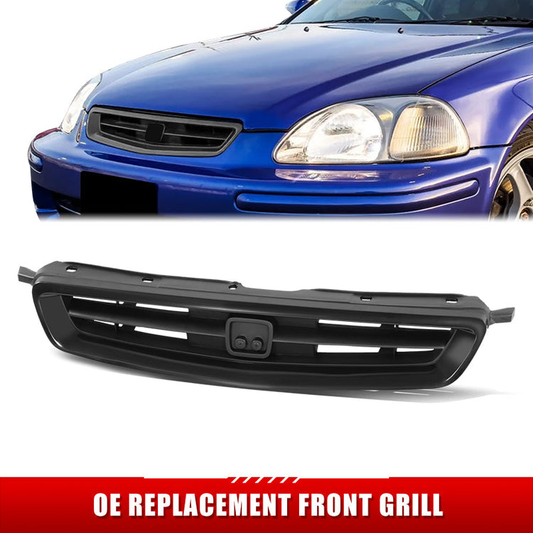 PARRILLA GRILLE - HD CVIC 4DR '96-'98/ GRILLE ASS'Y/ MAT-BLACK W/BLACK MLDG/ (2D/H/B) (CX/DX/EX/HX)/ (W/O SI) (USA BUILT)//PARTS.NO,HO1200134//OEM NO,71121S00A01ZL-PFM