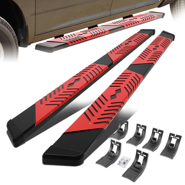 ESTRIBOS 5.5" - 09-18 DODGE RAM 1500 / 11-20 DODGE RAM 2500, 3500 / 2019 DODGE RAM 1500 CLASSIC - CREW CAB - BLACK / RED