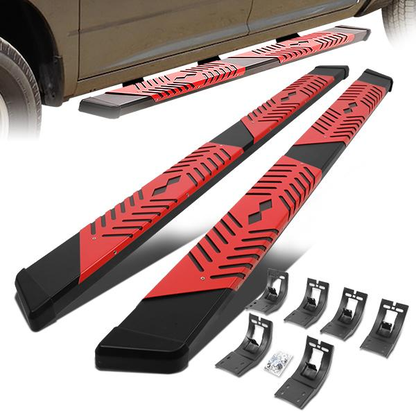 ESTRIBOS 5.5" - 09-18 DODGE RAM 1500 / 11-20 DODGE RAM 2500, 3500 / 2019 DODGE RAM 1500 CLASSIC - CREW CAB - BLACK / RED