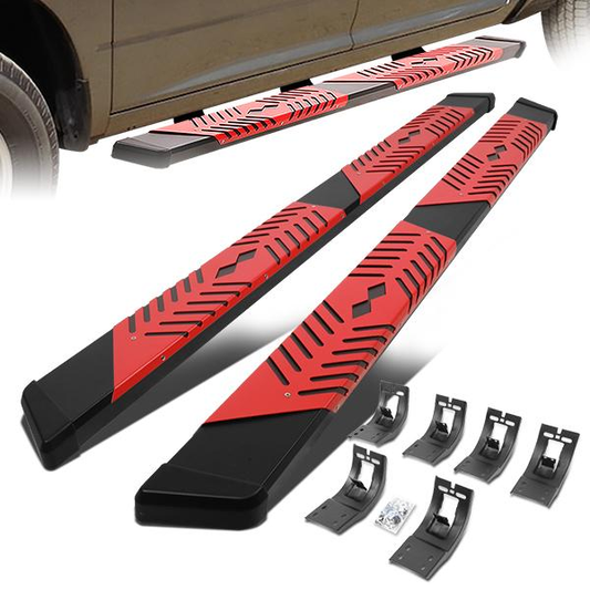 ESTRIBOS 5.5" - 09-18 DODGE RAM 1500 / 11-20 DODGE RAM 2500, 3500 / 2019 DODGE RAM 1500 CLASSIC - CREW CAB - BLACK / RED