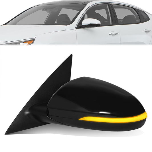 RETROVISOR MIRROR - OE STYLE - KIA OPTIMA 16-18 - WITH POWER FOLD WITH HEATED GLASS WITH TURN SIGNAL - WITHOUT HYBRID - DRIVER SIDE - PAINT TO MATCH - BLACK