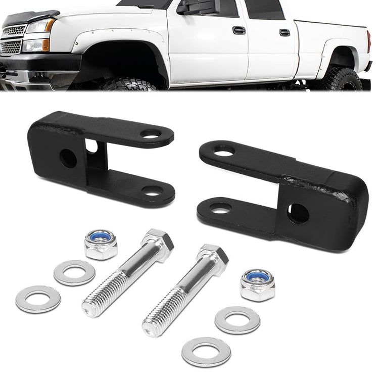 KIT ELEVACION 99-06 CHEVY SILVERADO 1500 / 2007 CHEVY SILVERADO 1500 CLASSIC / 99-06 GMC SIERRA 1500 / 2007 GMC SIERRA 1500 CLASSIC - FITS 4WD MODELS ONLY - FRONT - FOR USE WITH 2"-4" LIFTED VEHICLES - REAR SHOCK EXTENSION