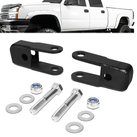 KIT ELEVACION 99-06 CHEVY SILVERADO 1500 / 2007 CHEVY SILVERADO 1500 CLASSIC / 99-06 GMC SIERRA 1500 / 2007 GMC SIERRA 1500 CLASSIC - FITS 4WD MODELS ONLY - FRONT - FOR USE WITH 2"-4" LIFTED VEHICLES - REAR SHOCK EXTENSION