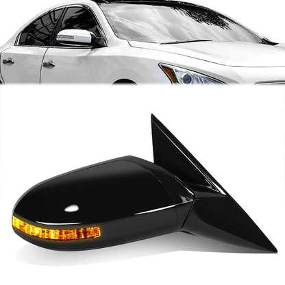 RETROVISOR MIRROR - OE STYLE - NISSAN MAXIMA 09-15 - WITH POWER WITH HEATED GLASS WITH SIGNAL - PASSENGER SIDE - PAINT TO MATCH - BLACK