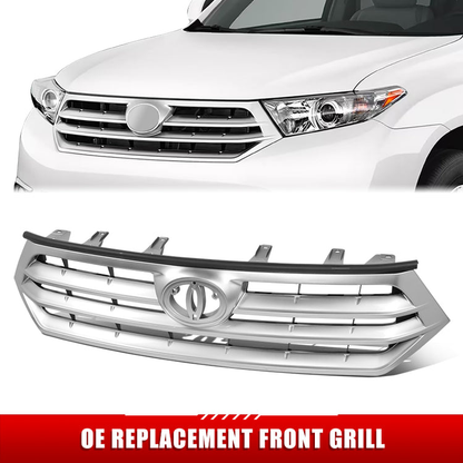 PARRILLA GRILLE - TY HILANDR '11-'13/ GRILLE ASS'Y/ PAINTED SILVER/BLACK//PARTS.NO,TO1200346//OEM NO,531010E020