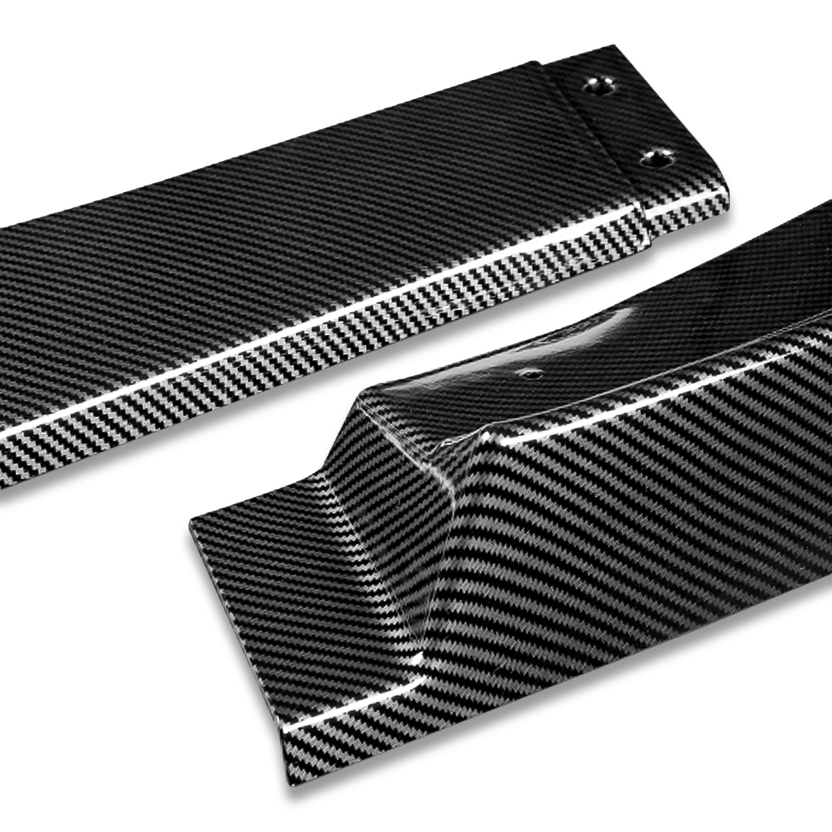 LIP FRONTAL 12-14 MERCEDES BENZ C180, C250, C300, C350, W204 SEDANS / 13-14 BENZ C200 - FITS AMG/SPORT PACKAGE MODELS ONLY - REQUIRES DRILLING BUMPER FOR INSTALLATION - 3PC - CARBON FIBER LOOK