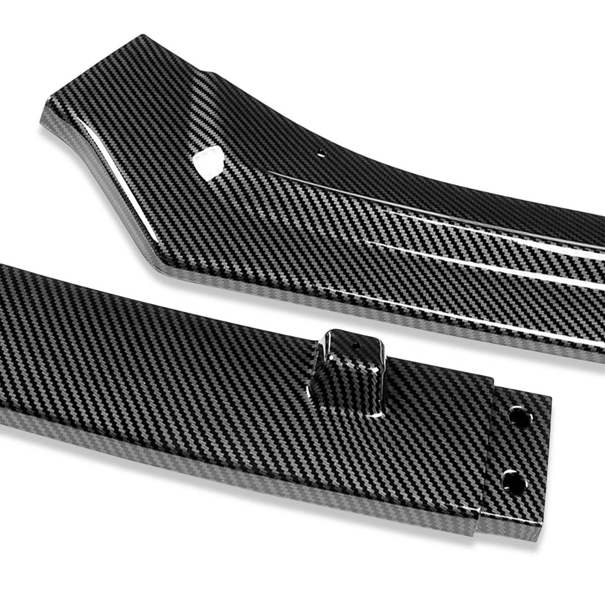 LIP FRONTAL 18-22 INFINITI Q50 - FITS NON SPORT TRIM MODELS ONLY - REQUIRES DRILLING BUMPER FOR INSTALLATION - 3PC - CARBON FIBER LOOK