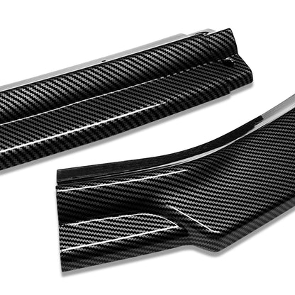 LIP FRONTAL 18-21 VOLKSWAGEN GOLF - DOES NOT FIT GTI, R, R-LINE - REQUIRES DRILLING BUMPER FOR INSTALLATION - 3 PC - CARBON FIBER LOOK