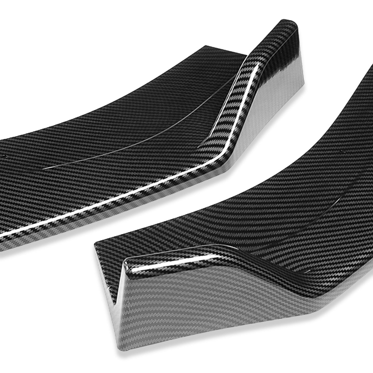 LIP FRONTAL 14-20 VOLKSWAGEN GOLF - FITS GTI, R, R-LINE ONLY - REQUIRES DRILLING BUMPER FOR IINSTALLATION - 3PC - CARBON FIBER LOOK