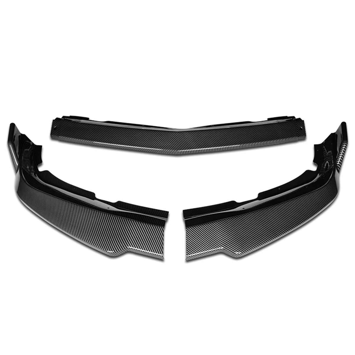 LIP FRONTAL 11-14 DODGE CHARGER - REQUIRES DRILLING BUMPER FOR INSTALLATION - 3PC - CARBON FIBER LOOK