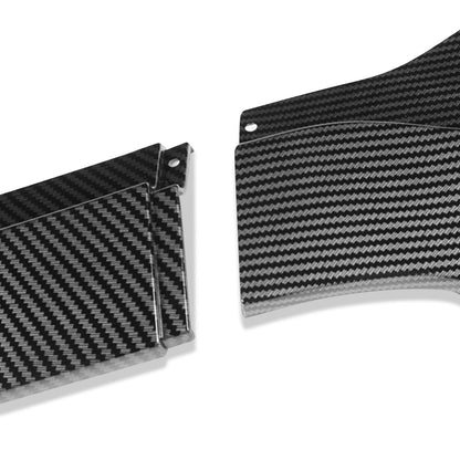 LIP FRONTAL 15-17 FORD MUSTANG GT WITHOUT PERFORMANCE OR 50TH PACKAGE - REQUIRES DRILLING BUMPER FOR INSTALLATION - 3PC - CARBON FIBER LOOK