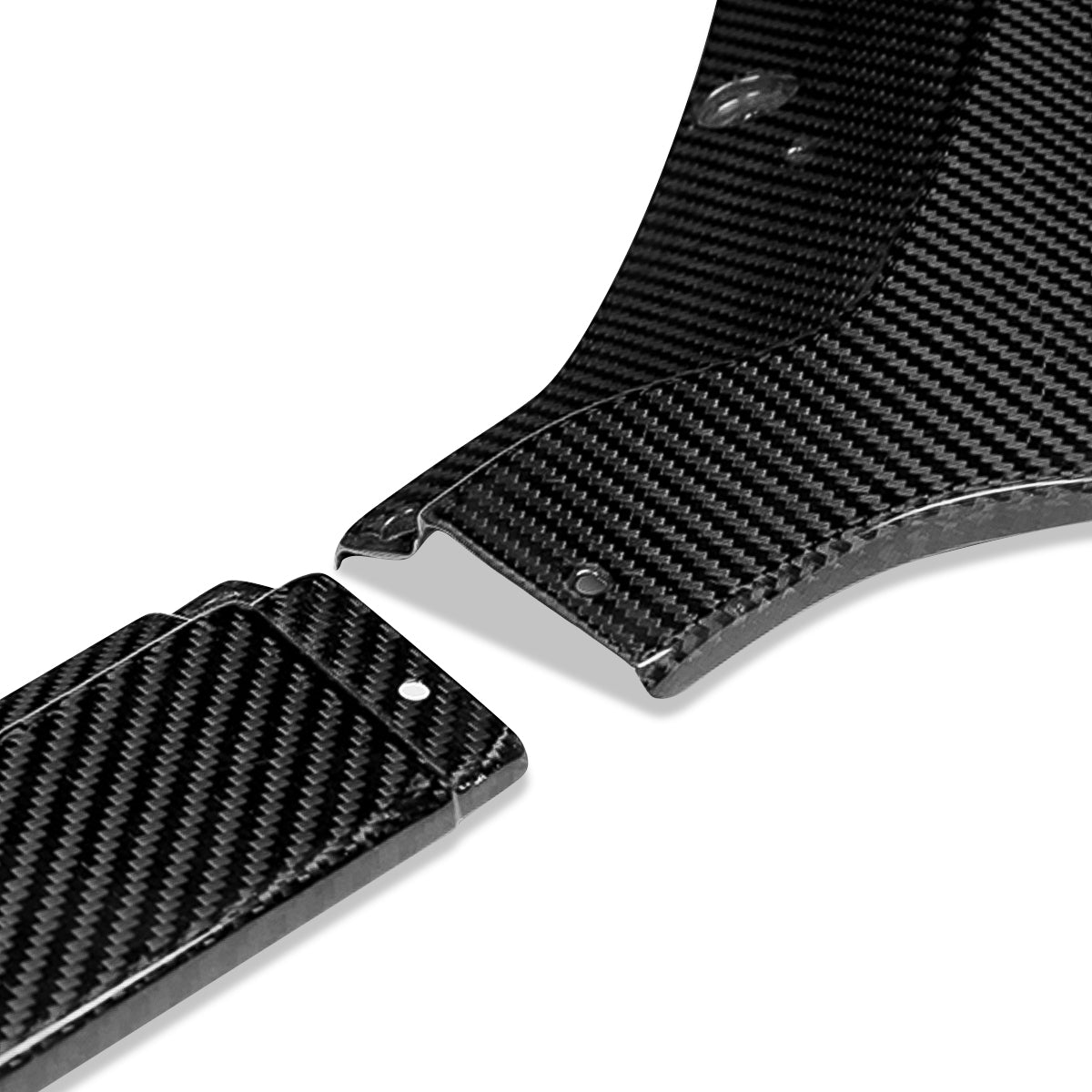 LIP FRONTAL 15-17 FORD MUSTANG GT WITHOUT PERFORMANCE OR 50TH PACKAGE - REQUIRES DRILLING BUMPER FOR INSTALLATION - 3PC - REAL CARBON FIBER