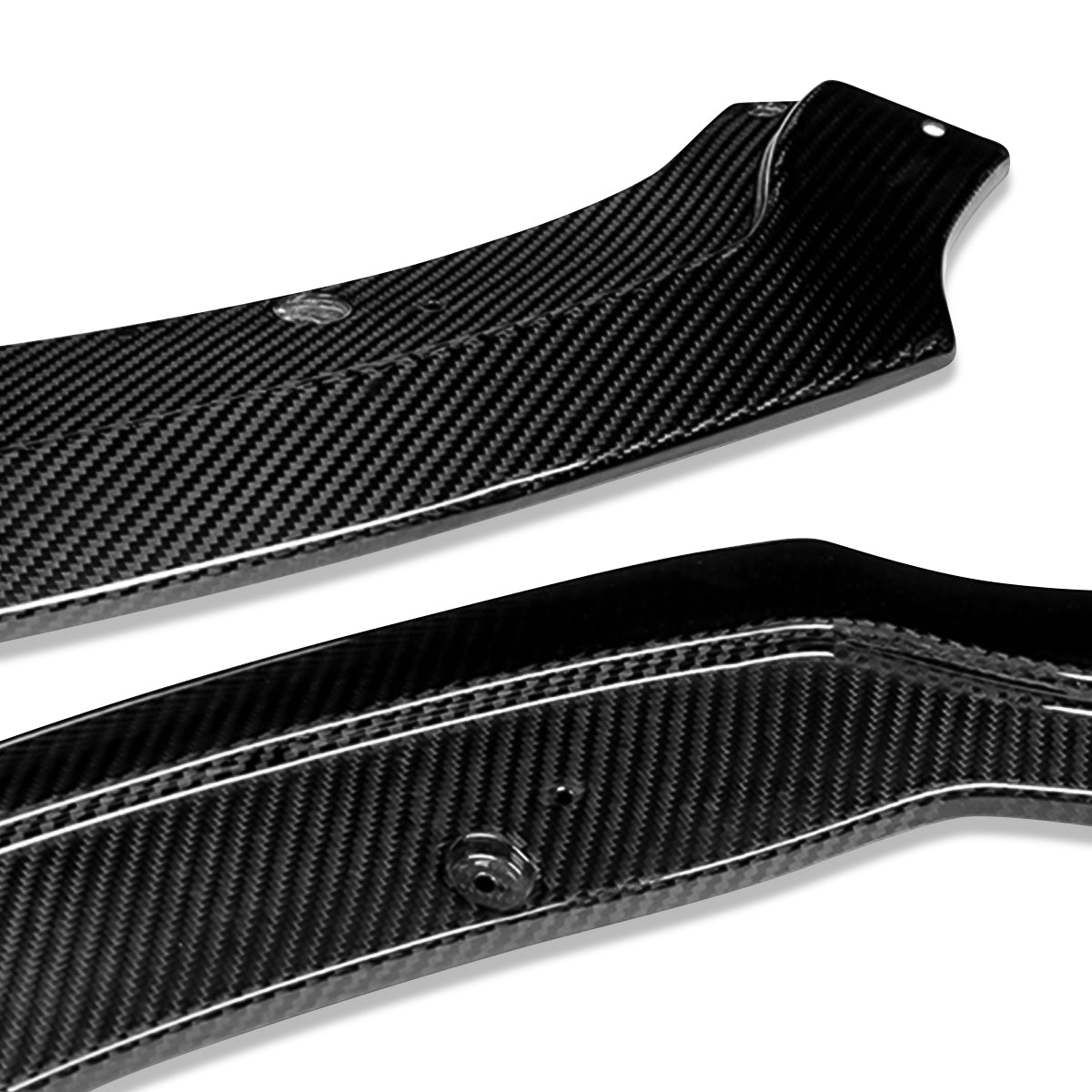 LIP FRONTAL 15-17 FORD MUSTANG GT WITHOUT PERFORMANCE OR 50TH PACKAGE - REQUIRES DRILLING BUMPER FOR INSTALLATION - 3PC - REAL CARBON FIBER