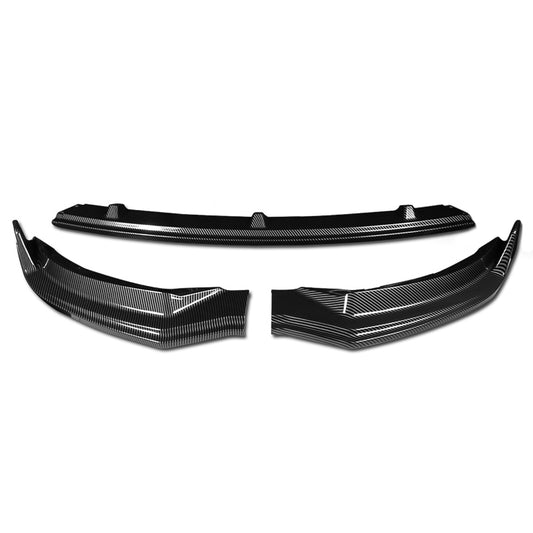 LIP FRONTAL 17-21 TESLA MODEL 3 - REQUIRES DRILLING BUMPER FOR INSTALLATION - 3PC - CARBON FIBER LOOK