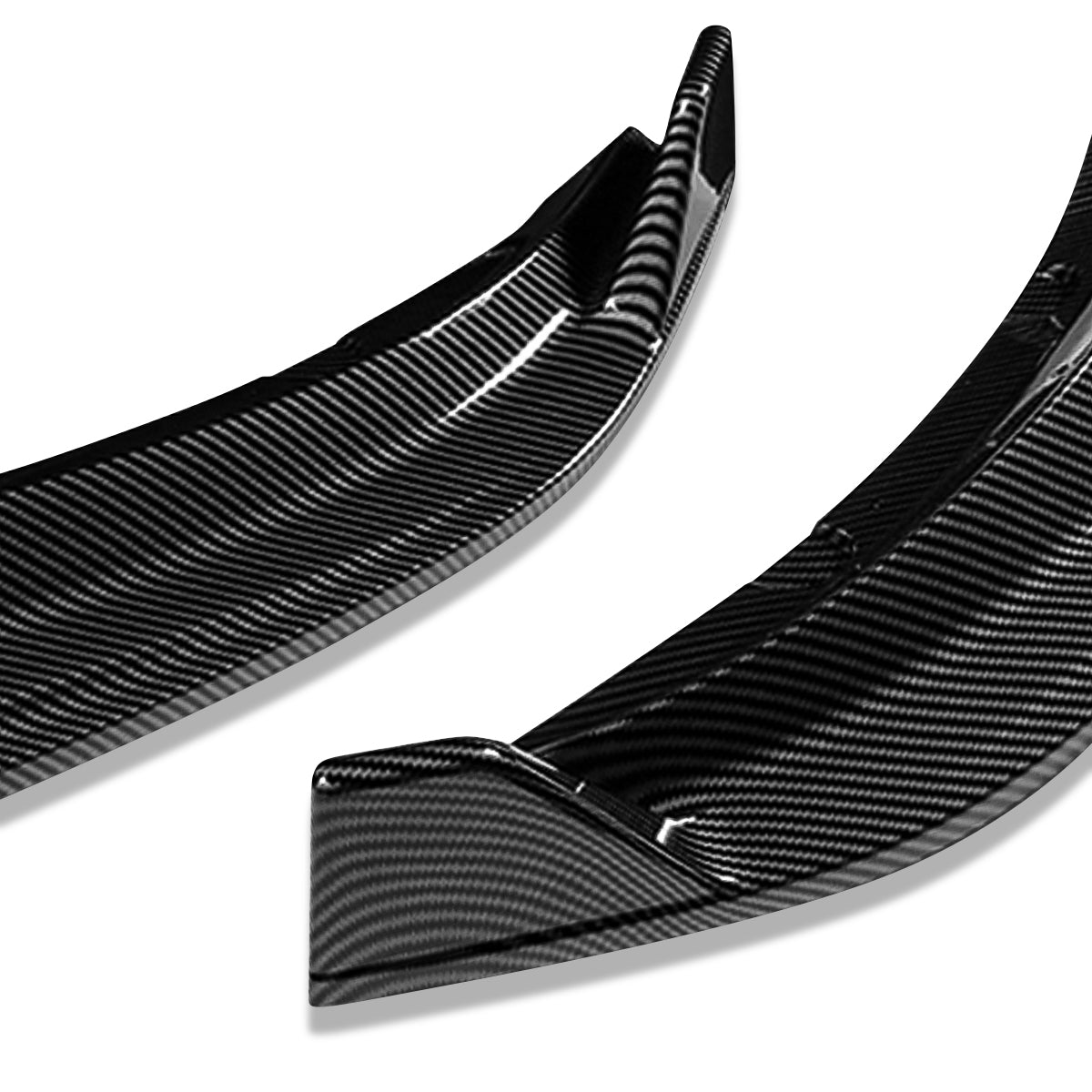 LIP FRONTAL 17-21 TESLA MODEL 3 - REQUIRES DRILLING BUMPER FOR INSTALLATION - 3PC - CARBON FIBER LOOK
