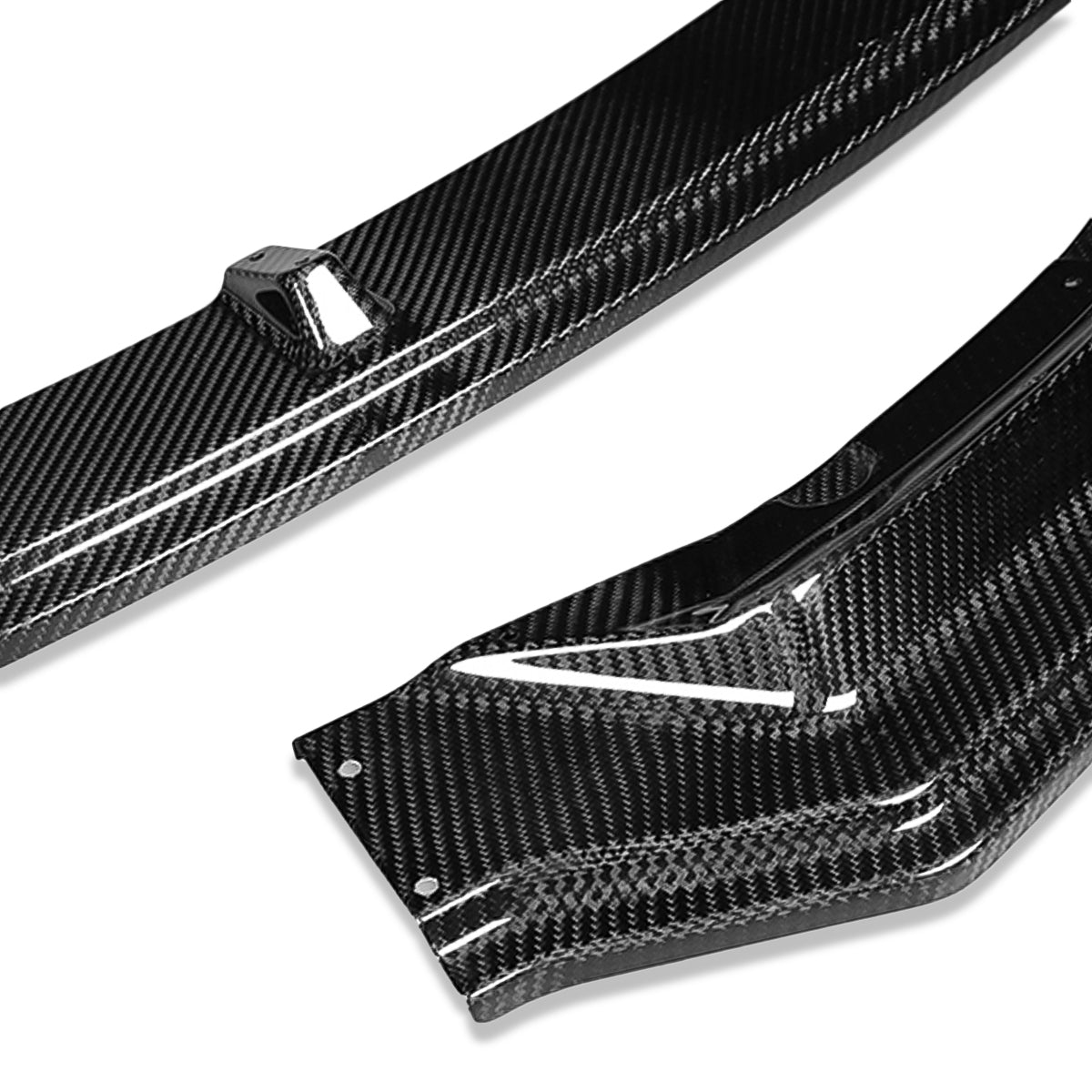LIP FRONTAL 17-21 TESLA MODEL 3 - REQUIRES DRILLING BUMPER FOR INSTALLATION - 3PC - REAL CARBON FIBER