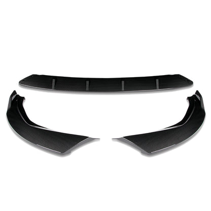 LIP FRONTAL 19-21 BMW G20, 330E, M340I, M340I XDRIVE, 330I - FITS MODELS WITH M-SPORT FRONT BUMPER - REQUIRES DRILLING BUMPER FOR INSTALLATION - 3PC - CARBON FIBER LOOK