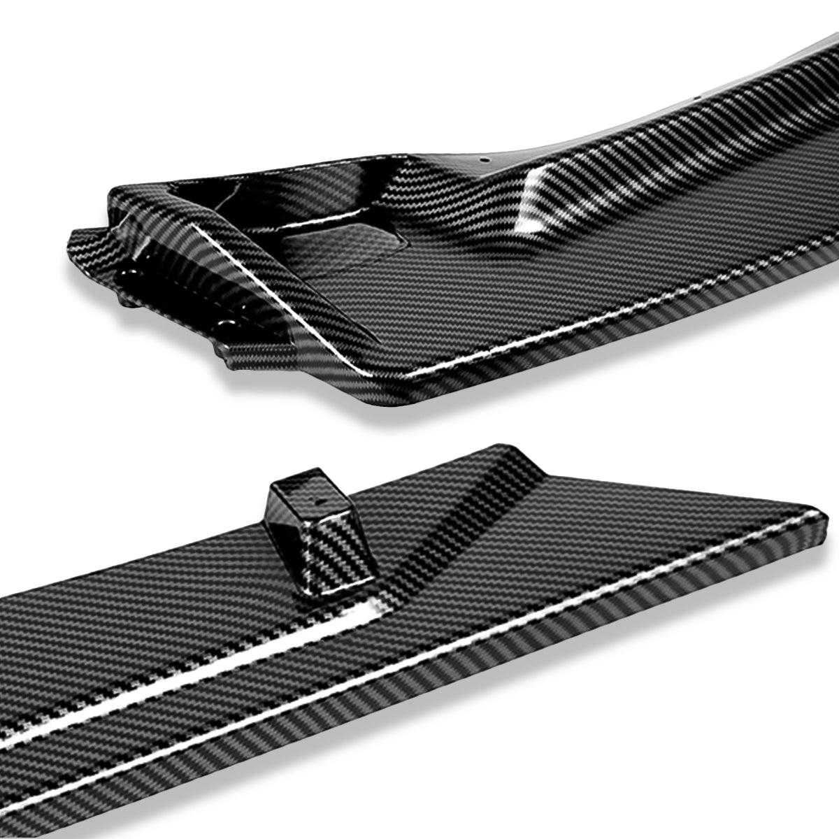LIP FRONTAL 14-18 MAZDA 3 - REQUIRES DRILLING BUMPER FOR INSTALLATION - 3PC - CARBON FIBER LOOK