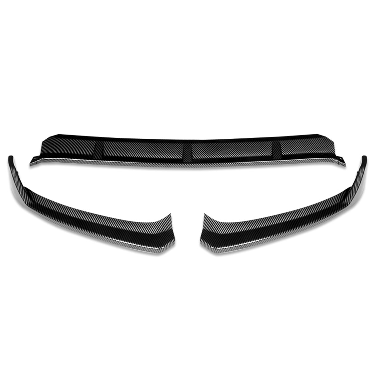 LIP FRONTAL 15 MERCEDES BENZ C400 / 15-18 W205 SPORT, C63 AMG, C180, C200, C250, C300, C350 / 2016 C450 AMG / 16-18 C350E / 17-18 C400 - REQUIRES DRILLING BUMPER FOR INSTALLATION - 3PC - CARBON FIBER LOOK