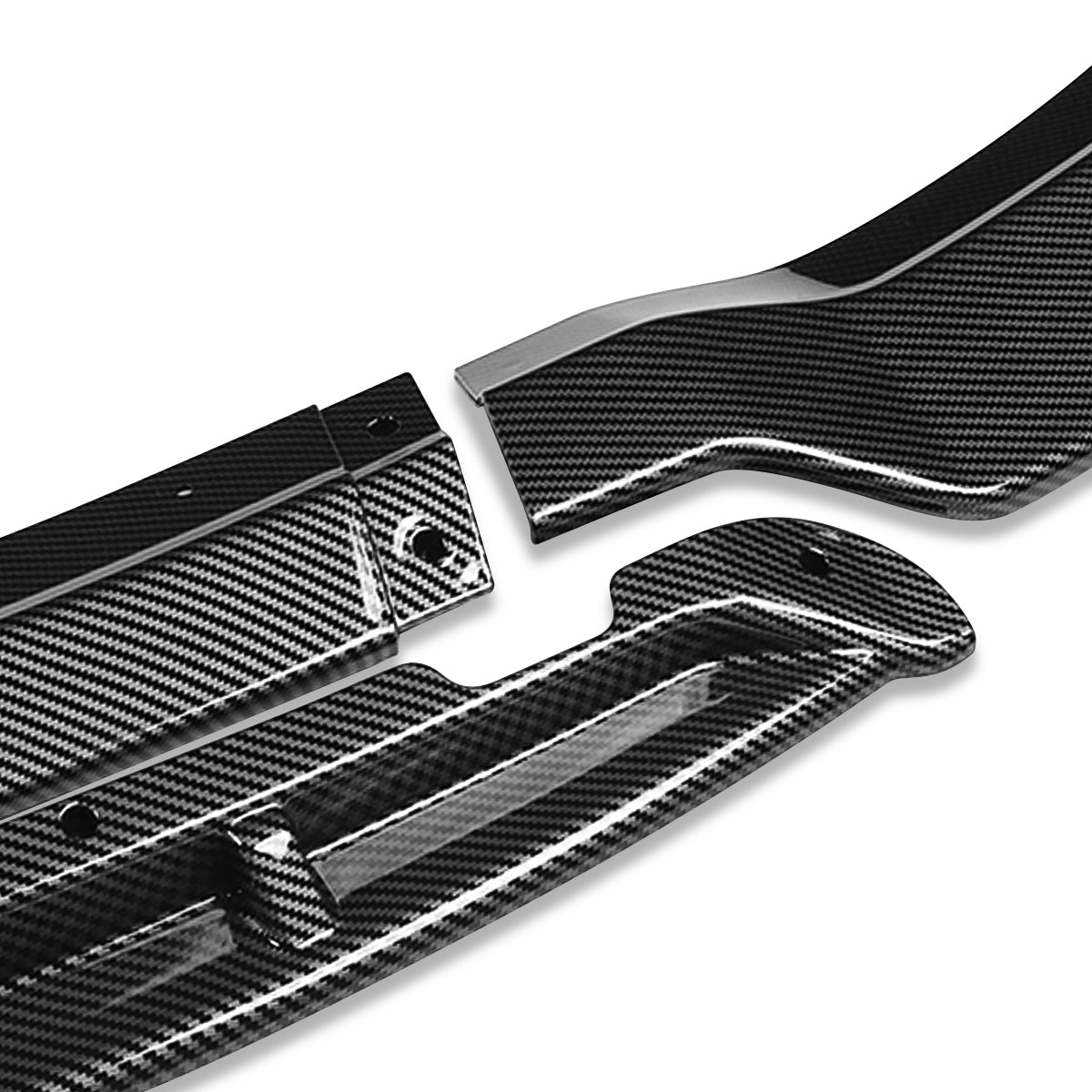 LIP FRONTAL 15-21 DODGE CHARGER - REQUIRES DRILLING BUMPER FOR INSTALLATION - 3PC - CARBON FIBER LOOK