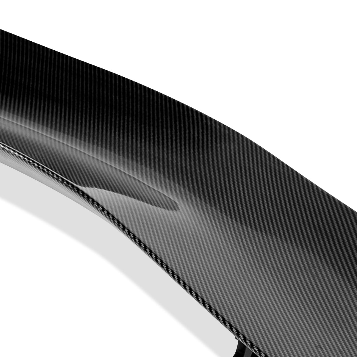 SPOILER SPOILER - UNIVERSAL - 57" TYPE-1 GT STYLE - 58"L X 9.5"W X 8.5"H - FITS VEHICLES WITH 28"W X 6.75"L FLAT TRUNK SPACE - CARBON FIBER LOOK