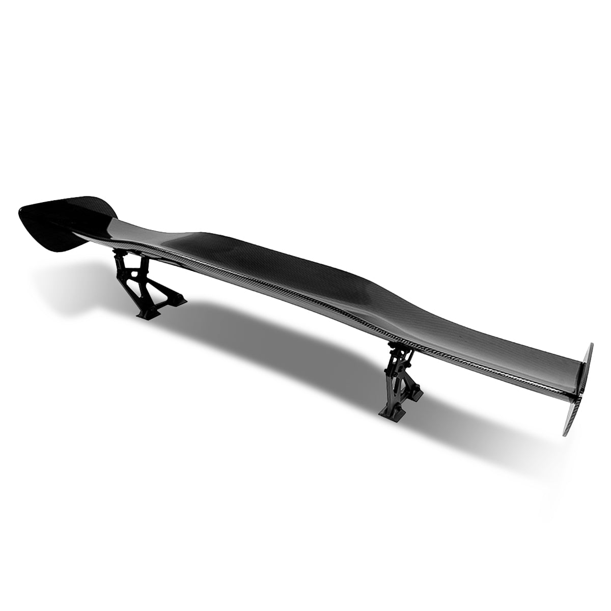 SPOILER SPOILER - UNIVERSAL - 57" TYPE-1 GT STYLE - 58"L X 9.5"W X 8.5"H - FITS VEHICLES WITH 28"W X 6.75"L FLAT TRUNK SPACE - CARBON FIBER LOOK