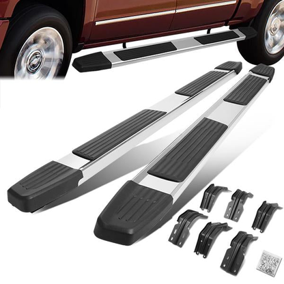 ESTRIBOS 5.25" - 99-16 FORD F-250, F-350, F-450 SUPER DUTY - CREW CAB - CHROME / BLACK