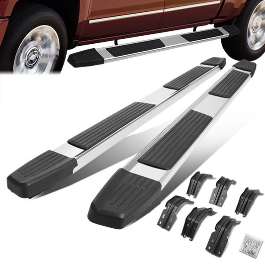 ESTRIBOS 5.25" - 99-16 FORD F-250, F-350, F-450 SUPER DUTY - CREW CAB - CHROME / BLACK