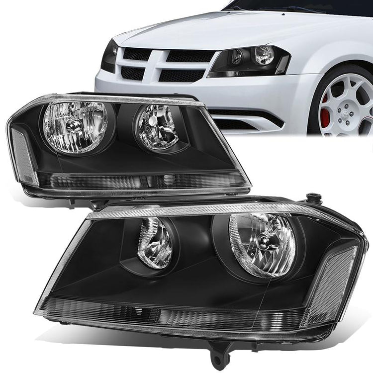 FAROS 08-14 DODGE AVENGER - 9005 HIGH / 9006 LOW / 3457A SIGNAL / 194 SIDE MARKER - BLACK HOUSING / CLEAR CORNER