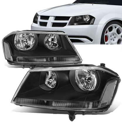 FAROS 08-14 DODGE AVENGER - 9005 HIGH / 9006 LOW / 3457A SIGNAL / 194 SIDE MARKER - BLACK HOUSING / CLEAR CORNER
