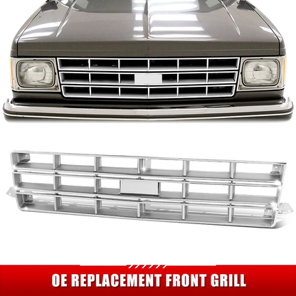 PARRILLA GRILLE - CV S10/SONOMA/JIMMY '82-'93/ GRILLE ASS'Y/ CHROME/AGRENT/ (2WD) (S10)//PARTS.NO,GM1200334//OEM NO,14027187