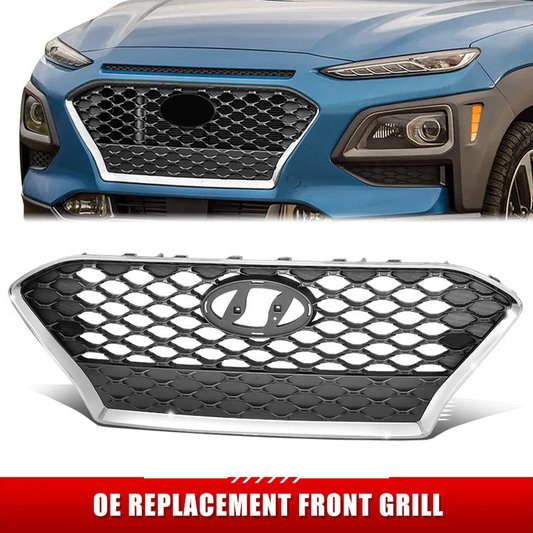 PARRILLA GRILLE - HY KNA 18-21/ GRILLE ASS'Y 18-20/ PAINTED SILVER/ W/BLACK FRAME/ (LIMITED|TREND|ULTIMATE)//PARTS.NO,HY1200219//OEM NO,86350J9100