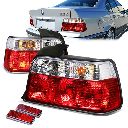 FAROS TRASEROS 92-95 BMW 320I / 92-96 BMW 318I / 92-98 BMW 325I / 97-98 BMW 323I , M3 - RED / CLEAR