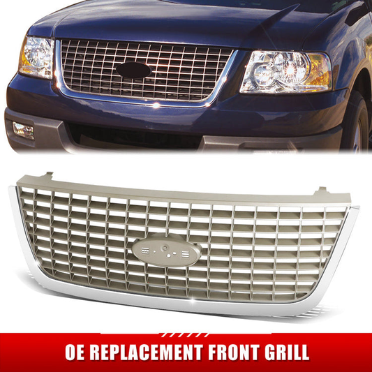 PARRILLA GRILLE - FD EXPDTION '97-'02/'03-'06/ GRILLE ASS'Y 03-06/ CHROME/SILVER/ (EDDIE BEAUER)//PARTS.NO,FO1200400//OEM NO,2L1Z8200BAA
