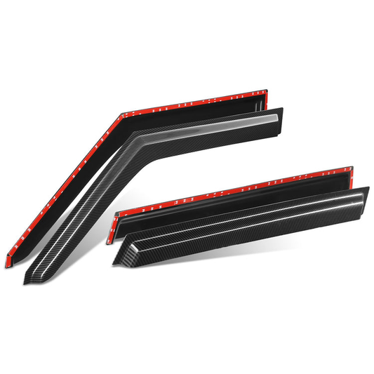 PROTECTOR DE VENTANA WINDOW VISORS - 10-13 KIA SOUL - CARBON FIBER PATTERN STYLING - 4PCS - BLACK