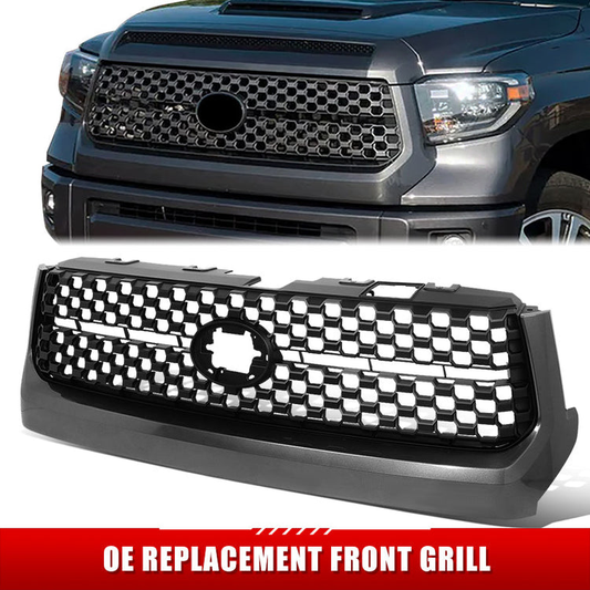 PARRILLA GRILLE - TY TUNDR 14-21/ GRILLE ASS'Y 18-21/ W/PAINTED BLACK/ W/GRAY FRAME/ W/O CHROME SURROUND